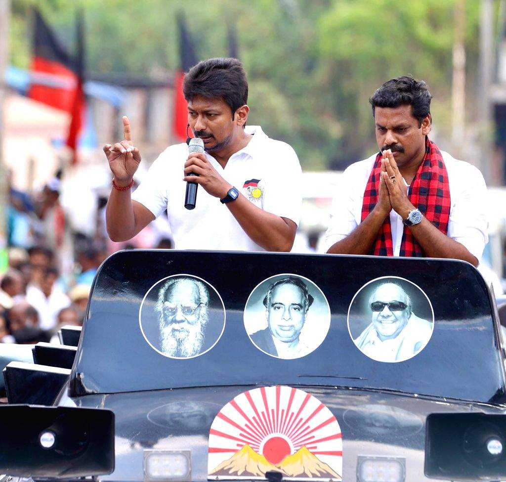 Tamil Nadu Minister and DMK leader Udhayanidhi Stalin during an ...