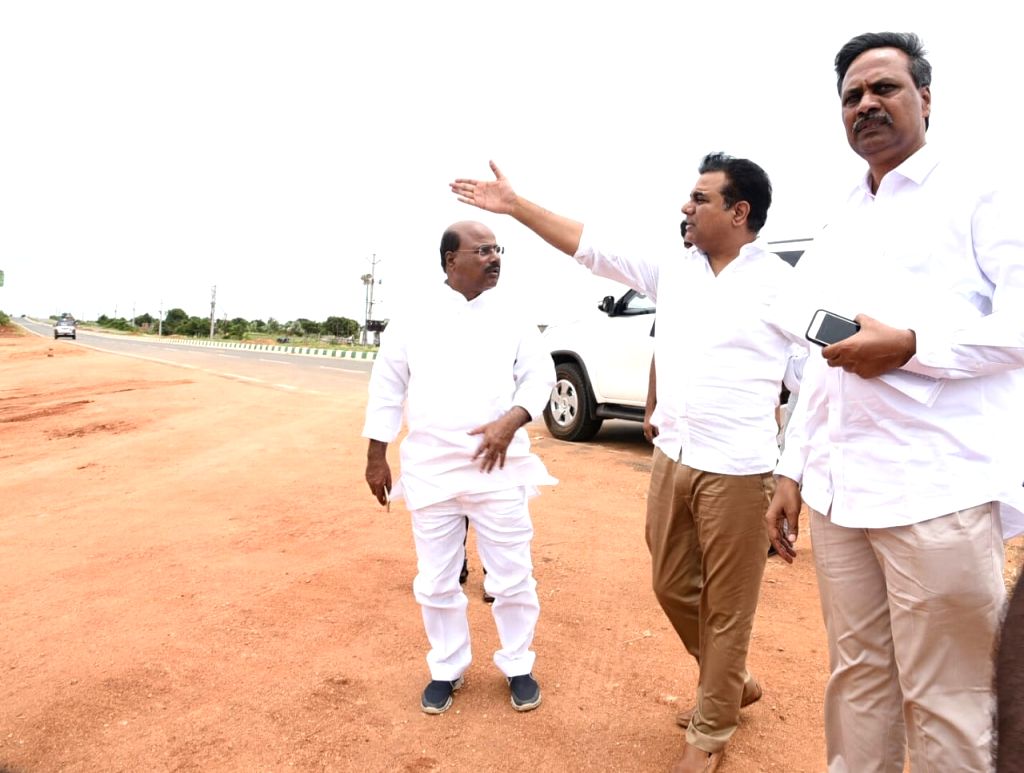 K.T. Rama Rao, N Narasimha Reddy inspect venue of public meeting