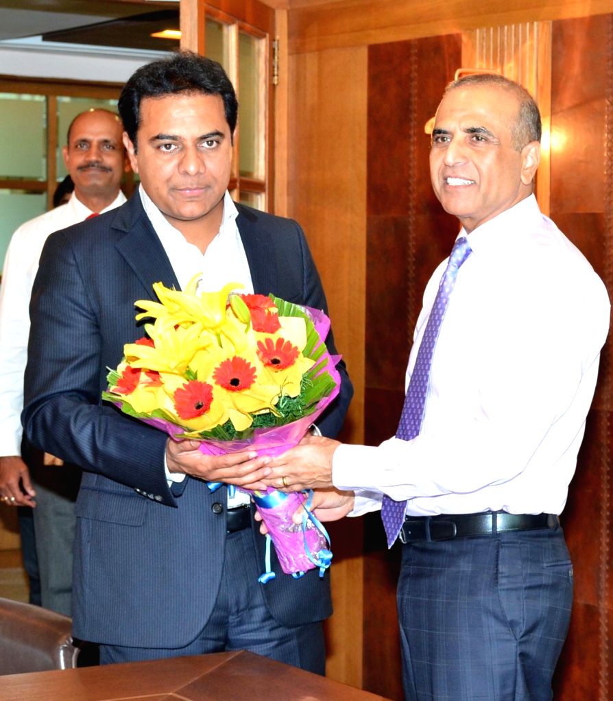 Sunil Rama K T Rama Rao meets Sunil Bharti Mittal