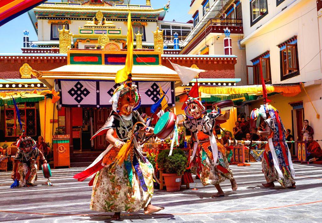 Tibetan Buddhist Monks Perform Chham Dance