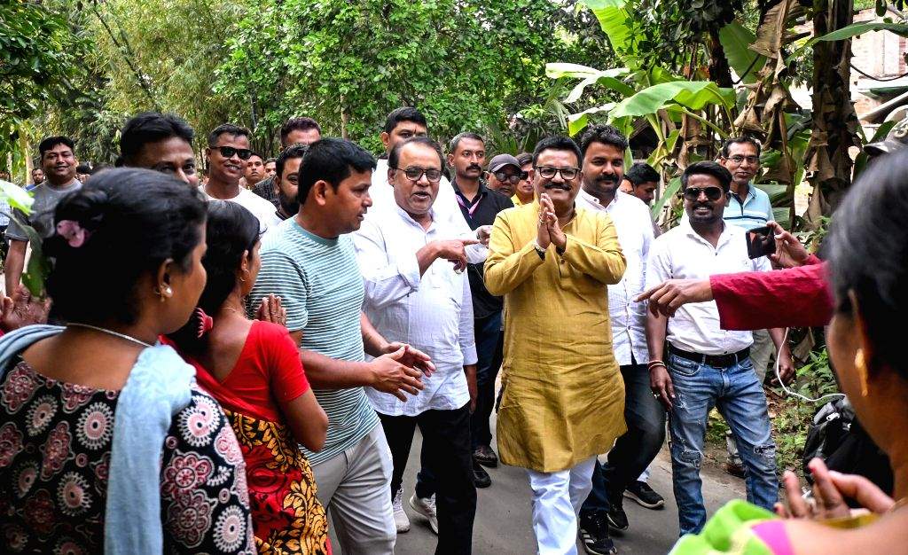 TMC Candidate Tapas Ghosh Campaigns in Ranaghat Uttar Paschim