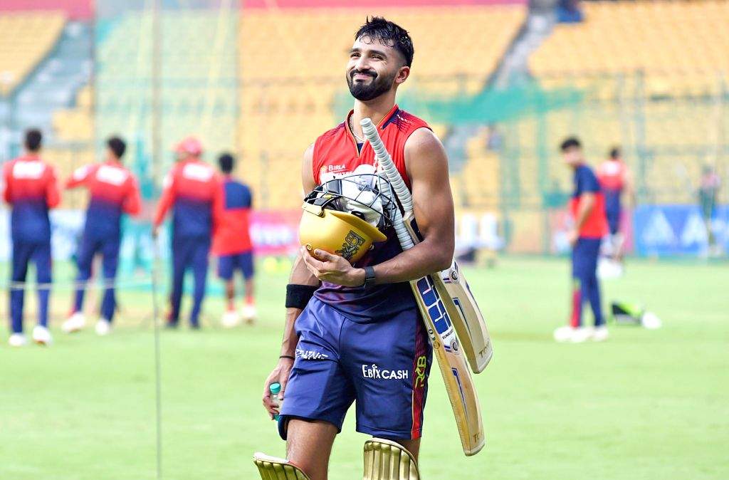 Training session ahead of the IPL match between RCB and CSK