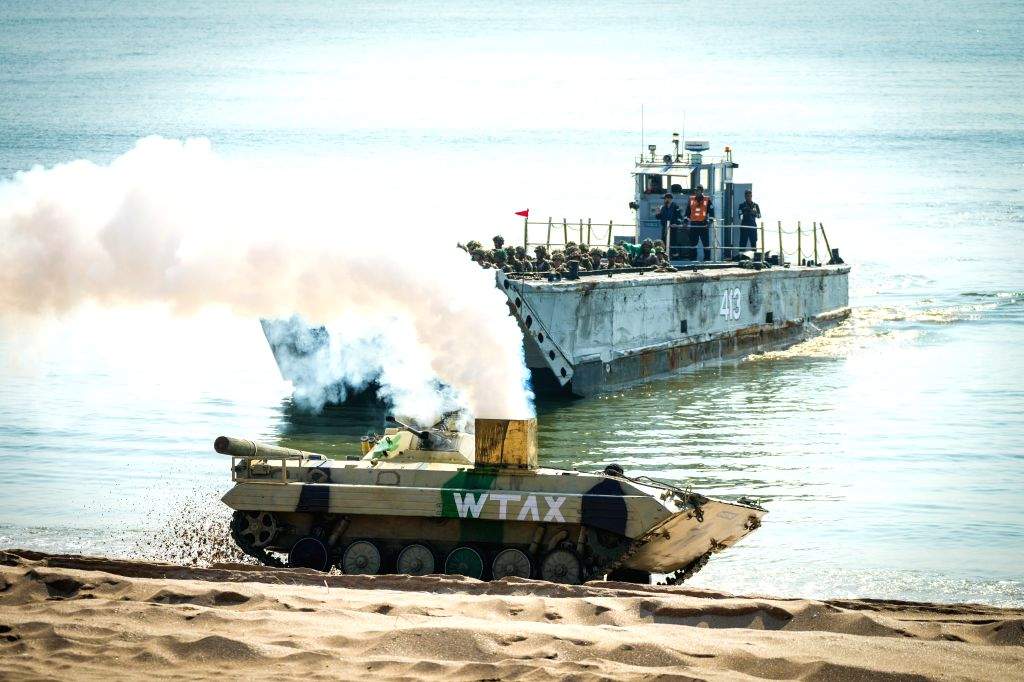Tri-Service Exercise conducted at Madhavpur Beach
