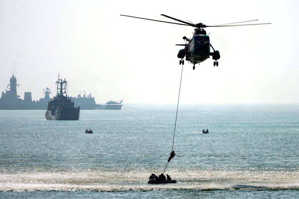 Tri-Service Exercise conducted at Madhavpur Beach