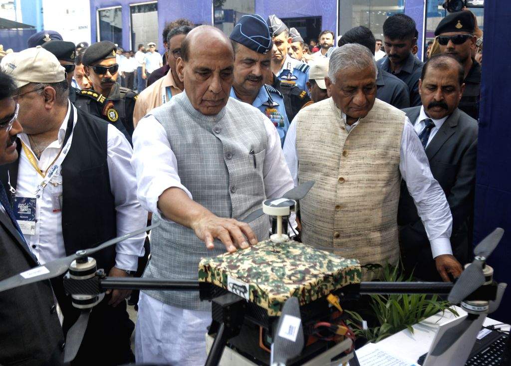 Union Defence Minister Rajnath Singh during formal induction of C-295 ...