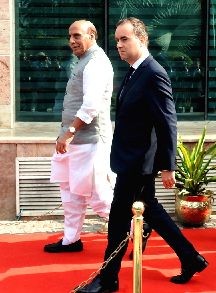 Union Defence Minister Rajnath Singh receives French Minister