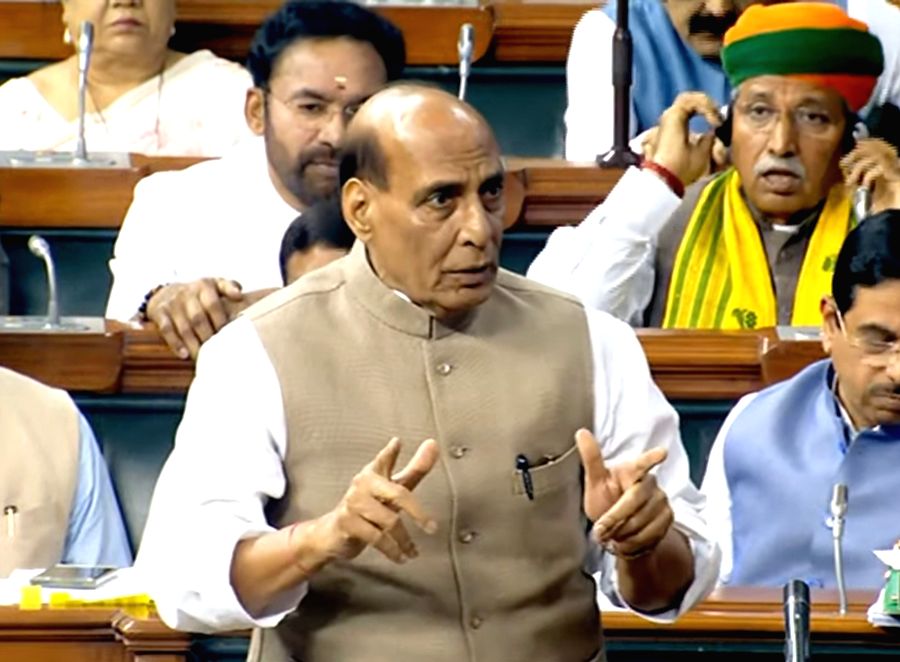 Union Defence Minister Rajnath Singh speaks in Lok Sabha