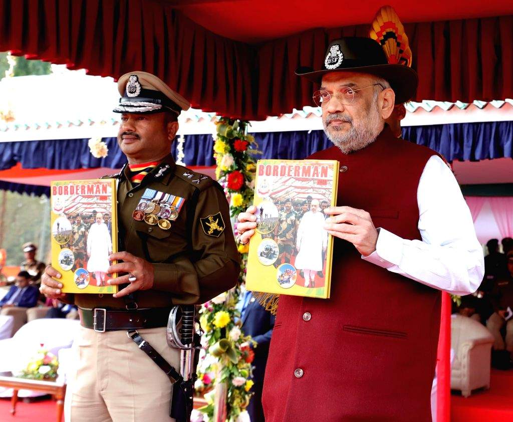 Meru Force Union Home Minister Amit Shah during the 59th Raising Day of the Border ...