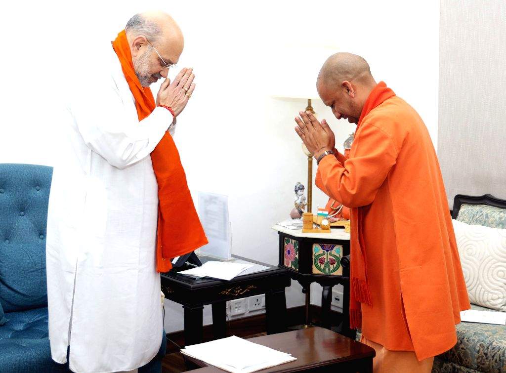 Union Home Minister Amit Shah meets Uttar Pradesh Chief Minister Yogi ...