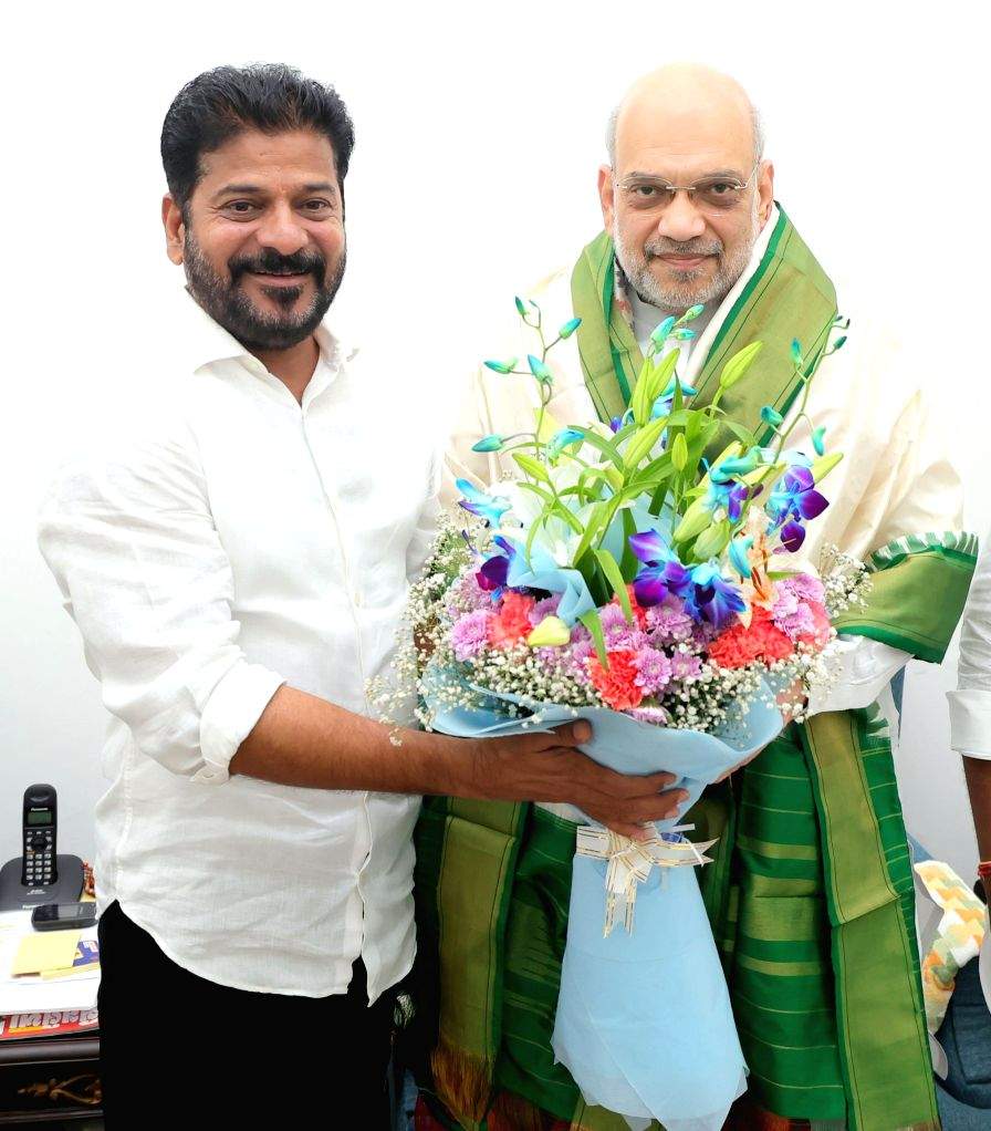 Union Home Minister Amit Shah with Telangana Chief Minister Revanth ...