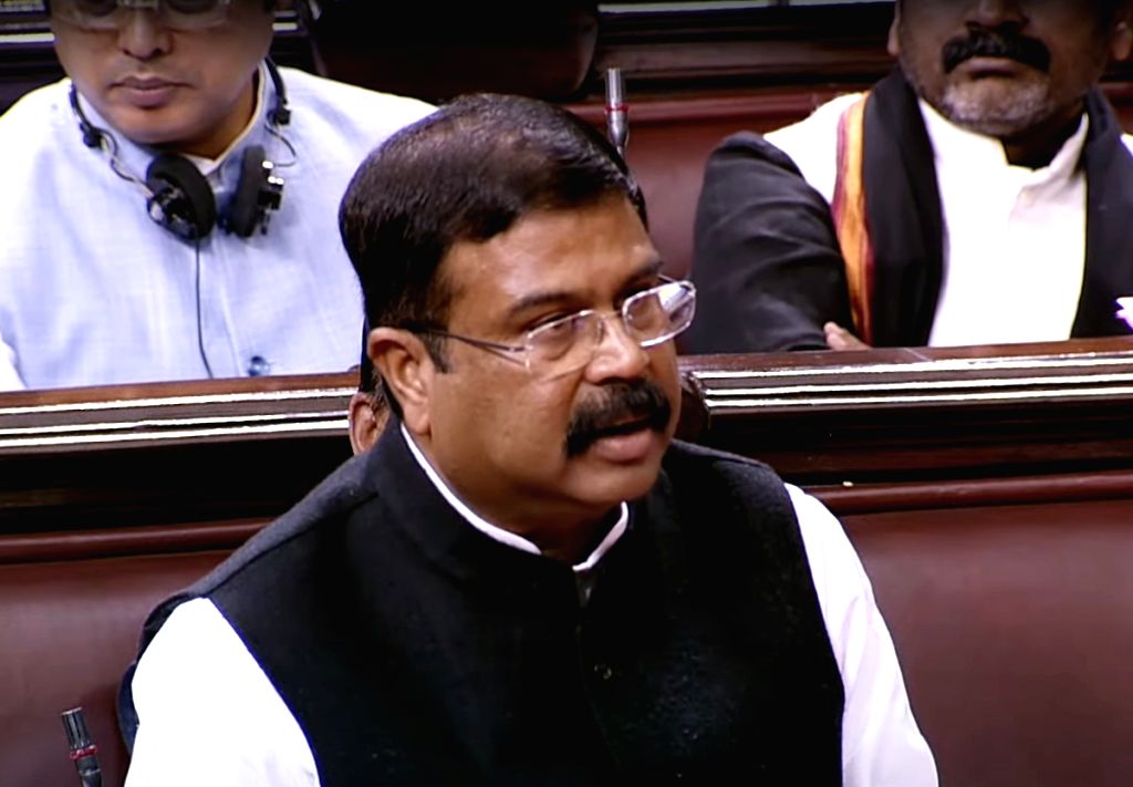 Union Minister Dharmendra Pradhan speaks in the Rajya Sabha