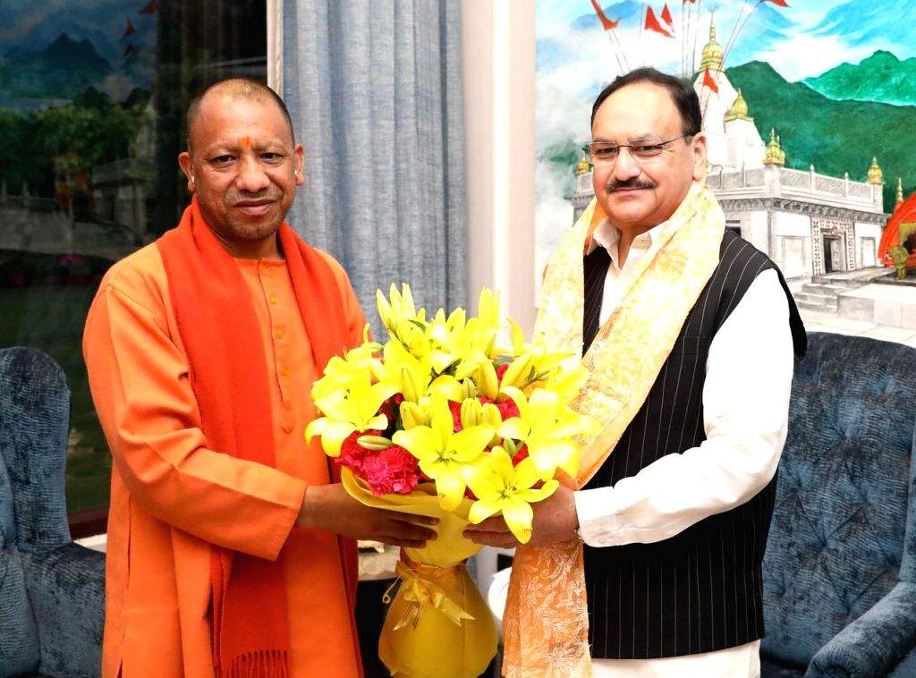 UP CM Yogi Adityanath meets BJP National President J.P Nadda