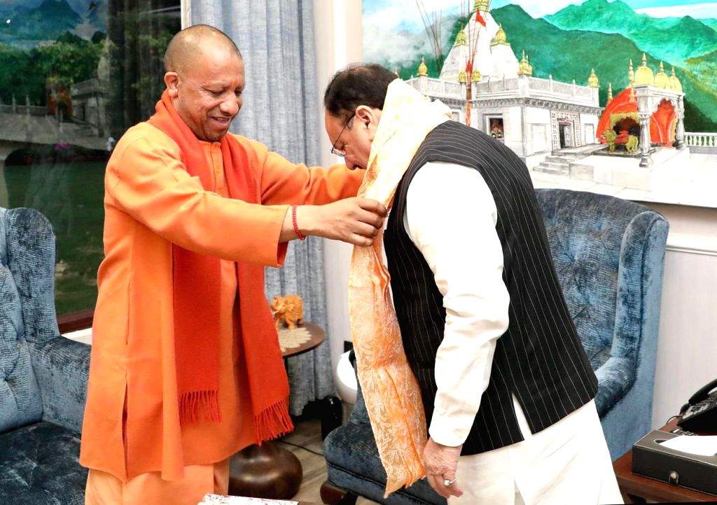 UP CM Yogi Adityanath meets BJP National President J.P Nadda