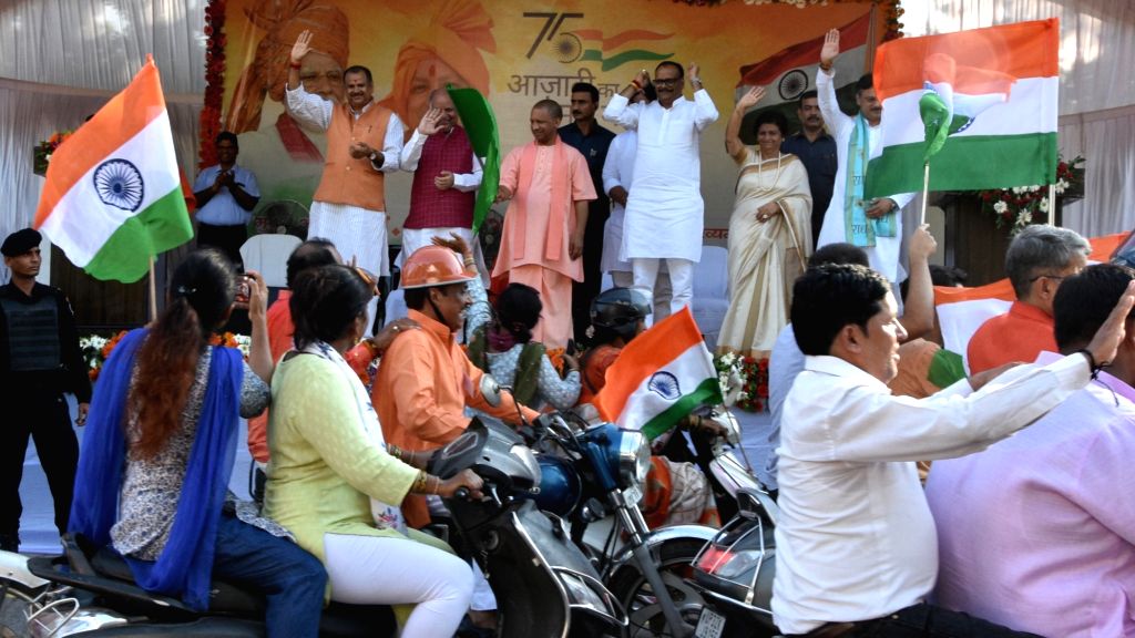 UP CM Yogi Adityanath flags off an awareness rally for the 'Har Ghar ...