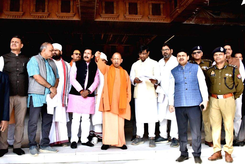 Uttar Pradesh Chief Minister Yogi Adityanath inspects the preparations ...