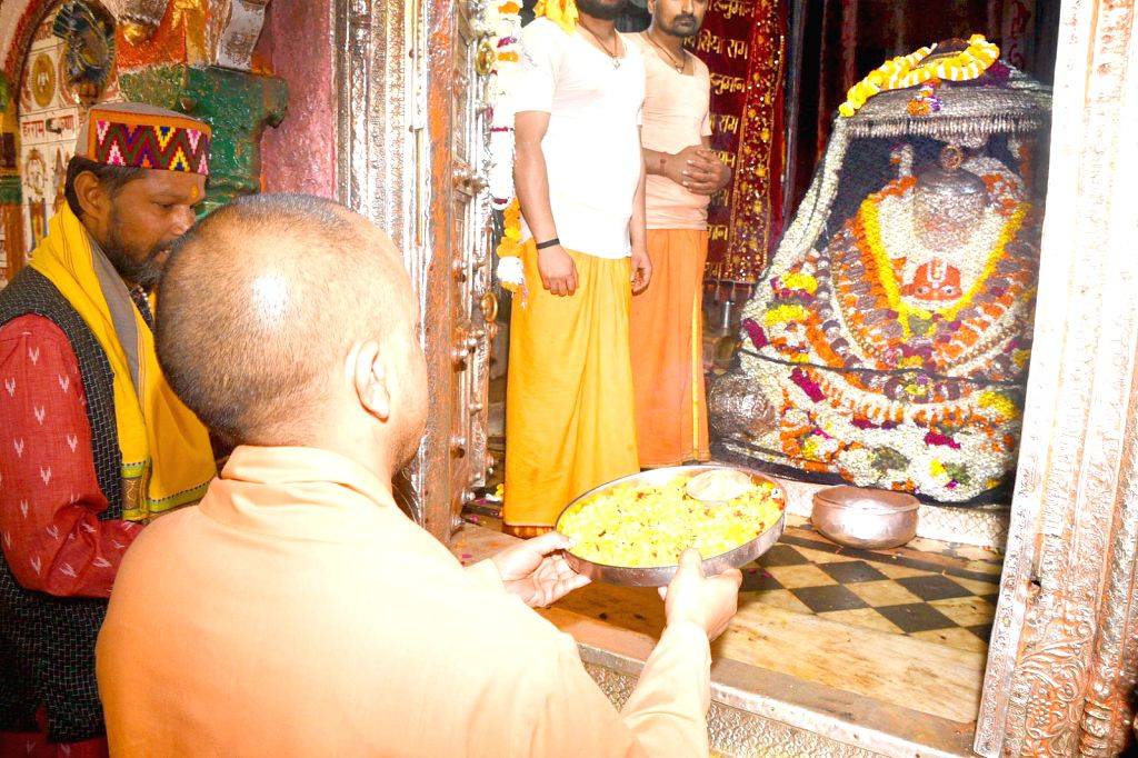 Uttar Pradesh Chief Minister Yogi Adityanath offers prayer at the ...