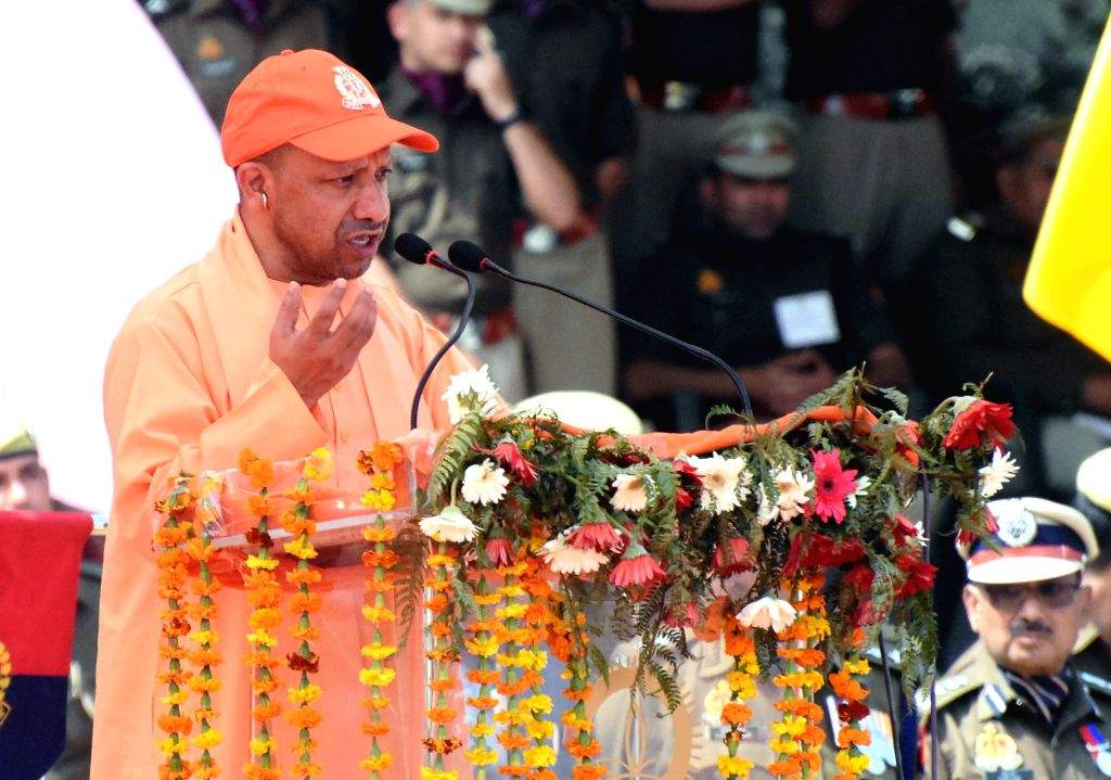 Uttar Pradesh Chief Minister Yogi Adityanath during the passing-out ...
