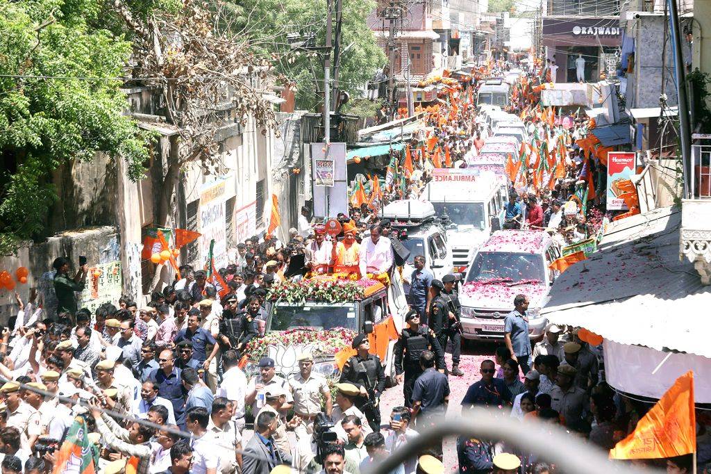 Uttar Pradesh Chief Minister Yogi Adityanath holds a roadshow amid Lok ...