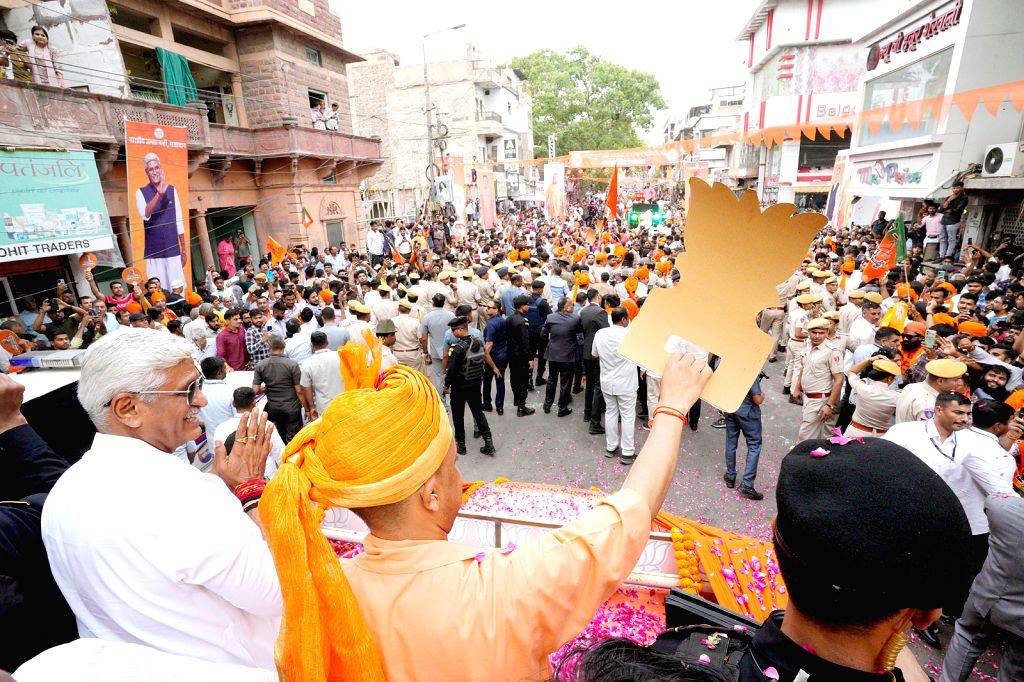 Uttar Pradesh Chief Minister Yogi Adityanath holds a roadshow amid Lok ...