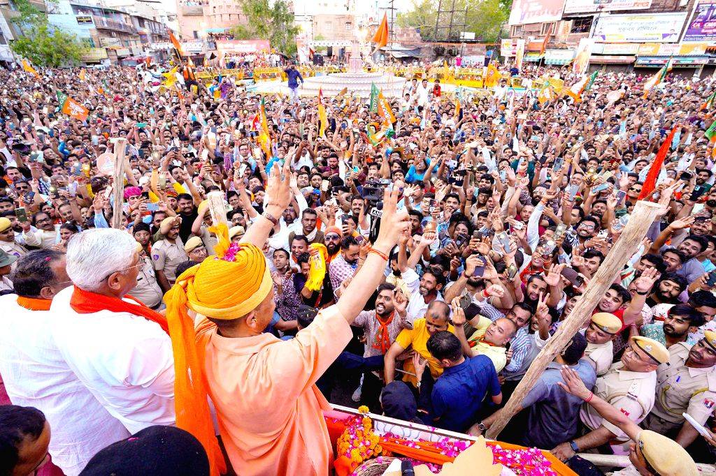 Uttar Pradesh Chief Minister Yogi Adityanath holds a roadshow amid Lok ...