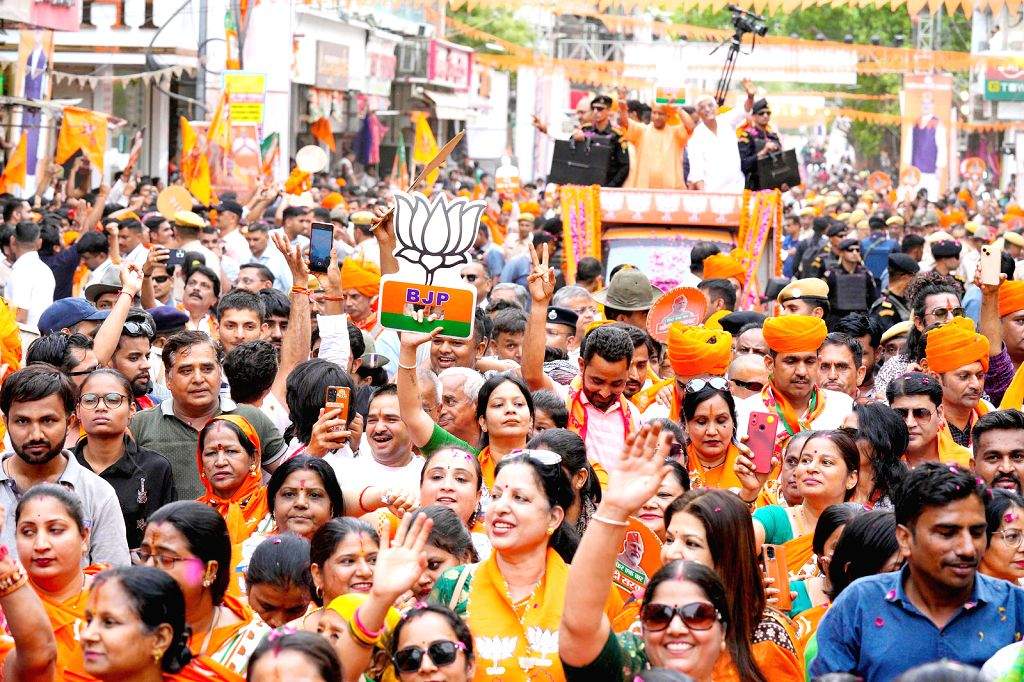 Uttar Pradesh Chief Minister Yogi Adityanath holds a roadshow amid Lok ...
