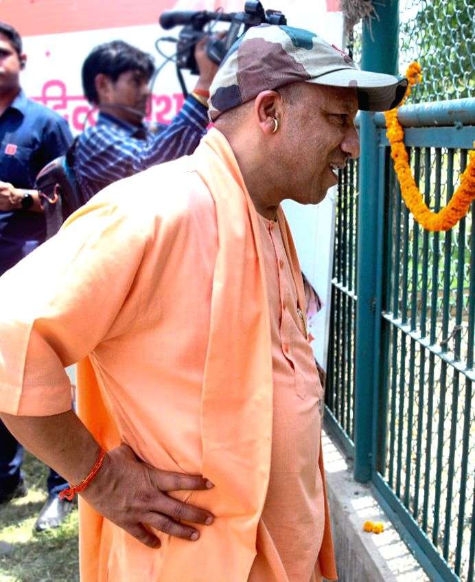 Uttar Pradesh Chief Minister Yogi Adityanath during his visit to ...