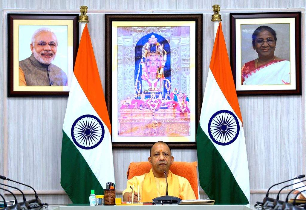 Uttar Pradesh Chief Minister Yogi Adityanath during a meeting at CM ...