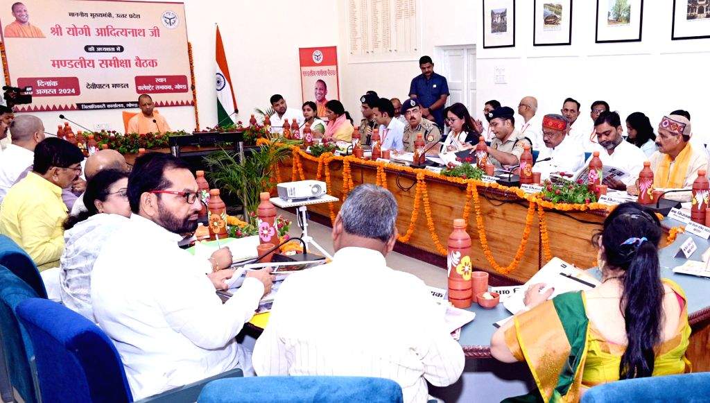 Uttar Pradesh Chief Minister Yogi Adityanath holds a review meeting ...