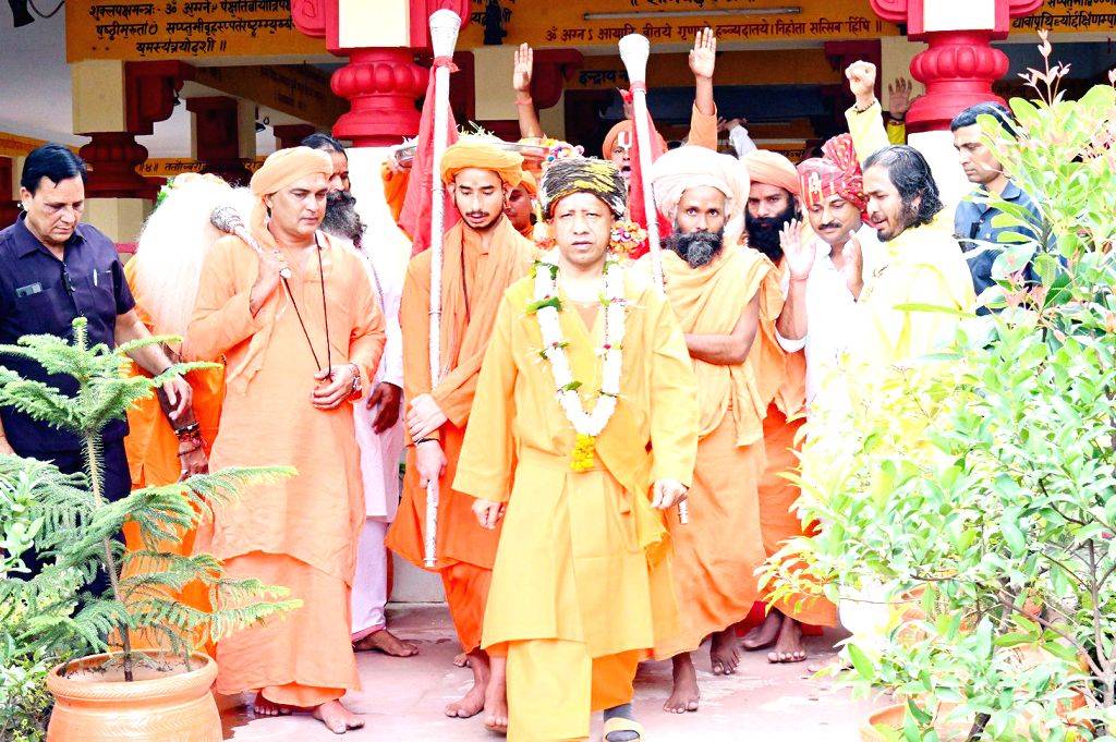 Uttar Pradesh Chief Minister Yogi Adityanath offers prayers at the ...