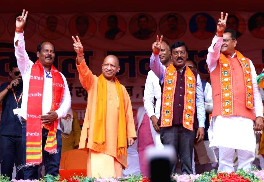 Uttar Pradesh Chief Minister Yogi Adityanath attends an election campaign