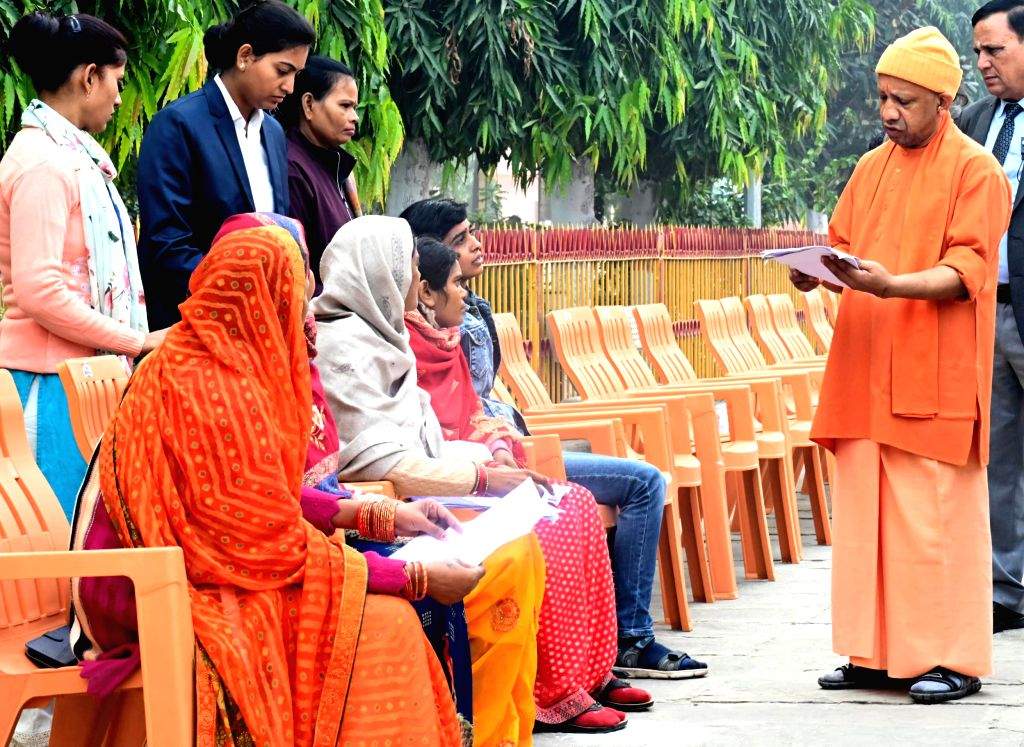 Uttar Pradesh Chief Minister Yogi Adityanath during the 'Janta Darshan