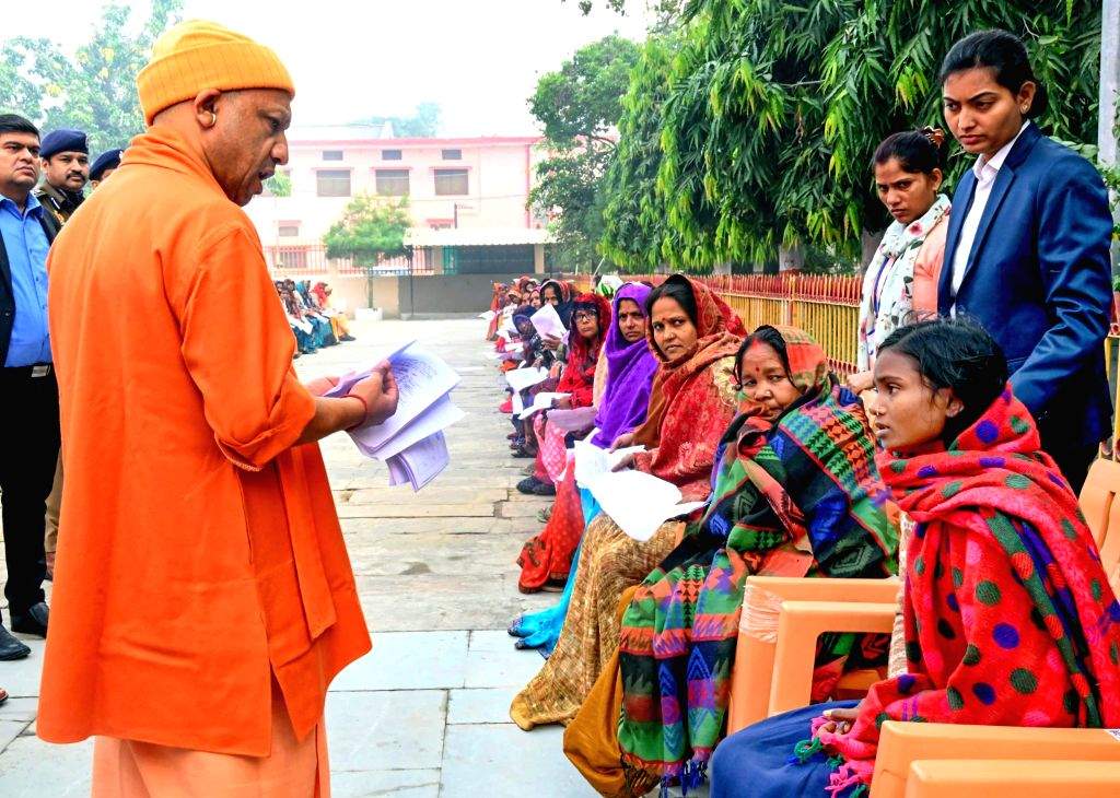 Uttar Pradesh Chief Minister Yogi Adityanath during the 'Janta Darshan