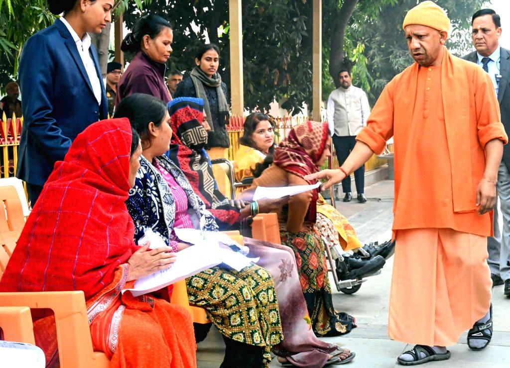 Uttar Pradesh Chief Minister Yogi Adityanath during the 'Janta Darshan