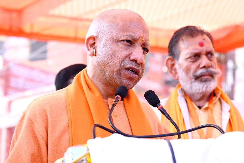 Uttar Pradesh Chief Minister Yogi Adityanath attends a program