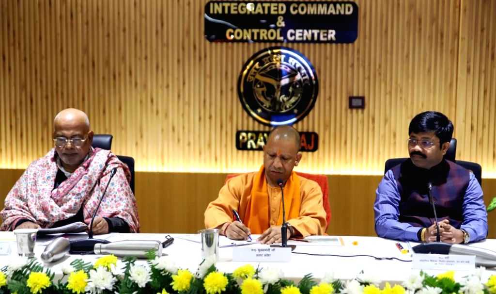 Uttar Pradesh Chief Minister Yogi Adityanath chairs a meeting with ...