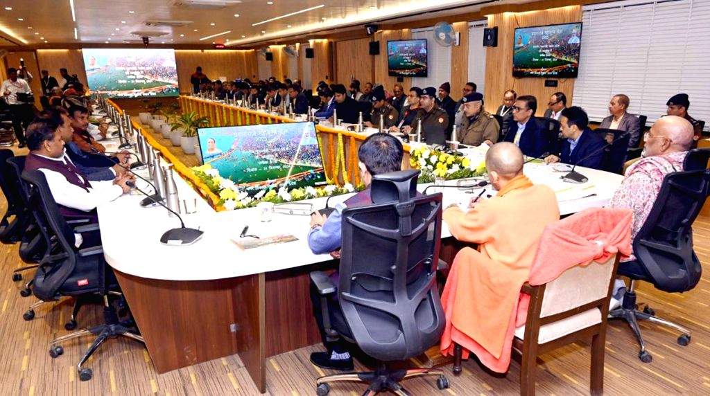 Uttar Pradesh Chief Minister Yogi Adityanath chairs a meeting with ...
