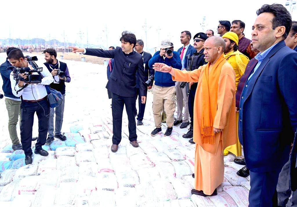 Uttar Pradesh Chief Minister Yogi Adityanath inspects the preparations ...