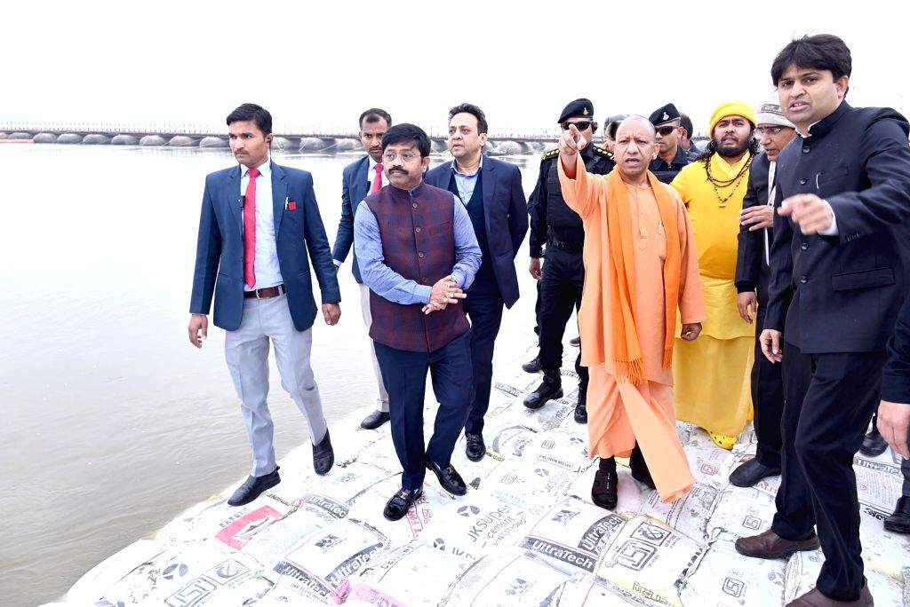 Uttar Pradesh Chief Minister Yogi Adityanath inspects the preparations ...
