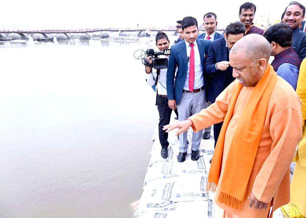 Uttar Pradesh Chief Minister Yogi Adityanath inspects the preparations ...