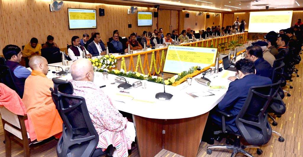 Uttar Pradesh Chief Minister Yogi Adityanath chairs a meeting with ...