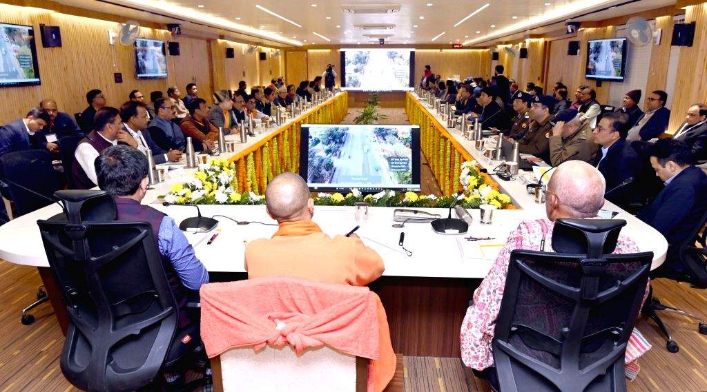 Uttar Pradesh Chief Minister Yogi Adityanath chairs a meeting with ...