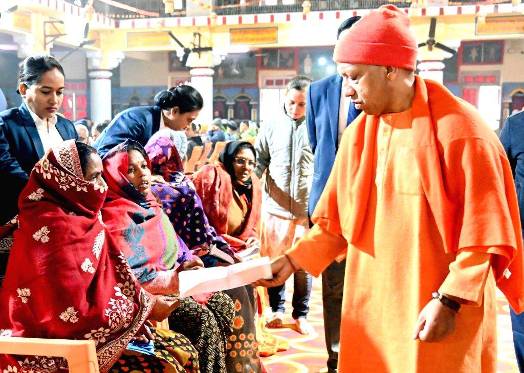 Uttar Pradesh Chief Minister Yogi Adityanath during the 'Janta Darshan