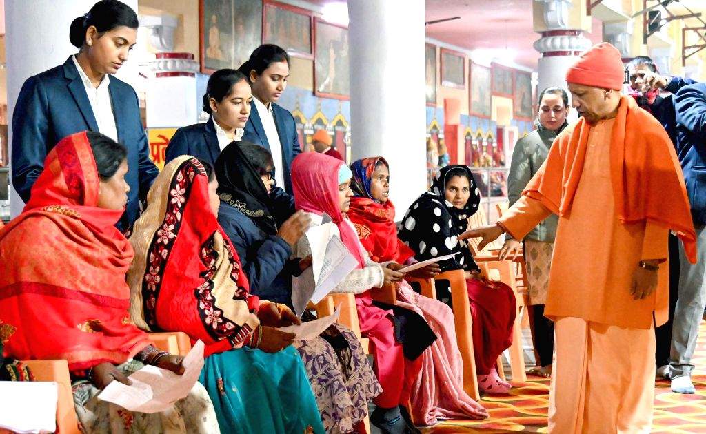 Uttar Pradesh Chief Minister Yogi Adityanath during the 'Janta Darshan