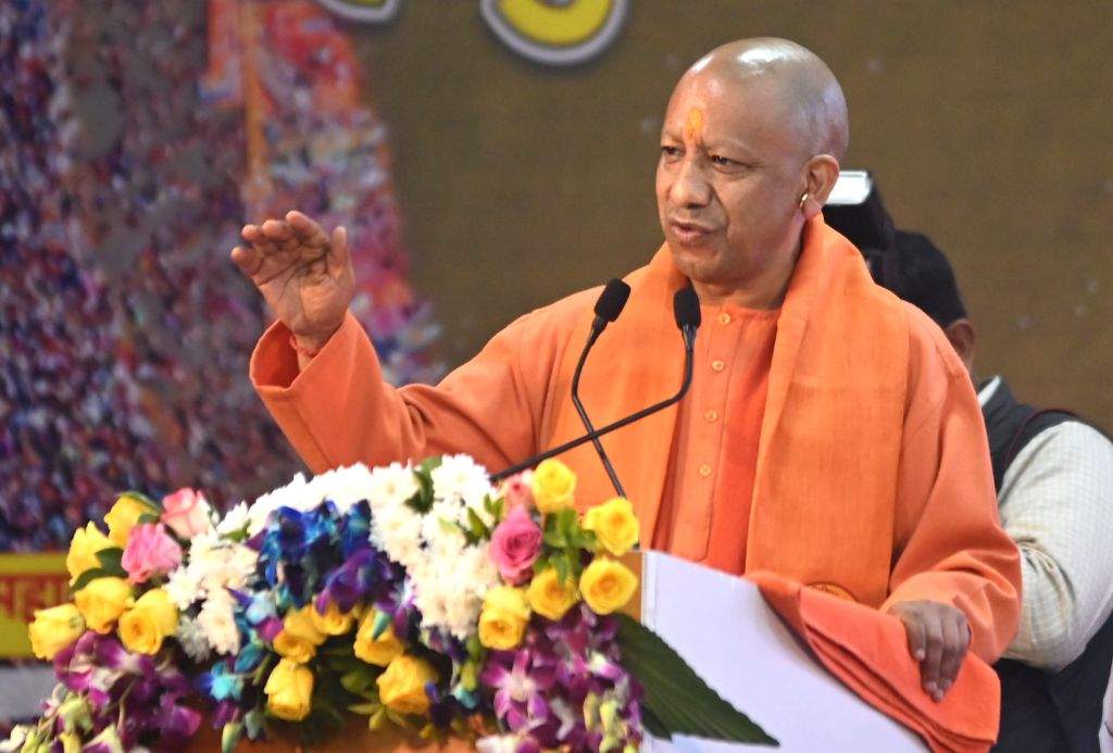 Uttar Pradesh Chief Minister Yogi Adityanath addresses the inauguration ...