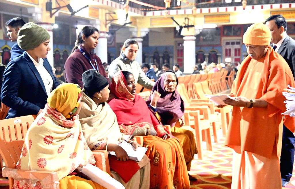 Uttar Pradesh Chief Minister Yogi Adityanath during the 'Janta Darshan