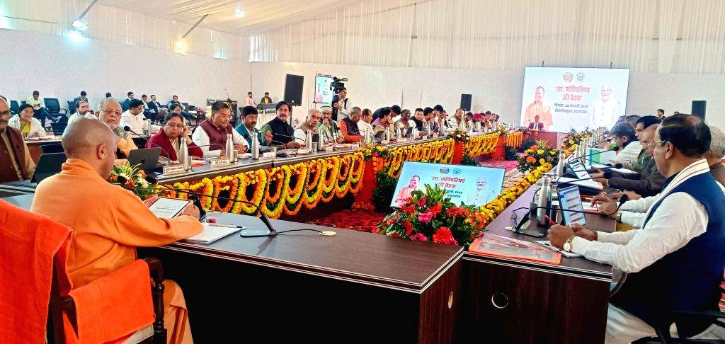 Uttar Pradesh Chief Minister Yogi Adityanath chairs the meeting of the ...