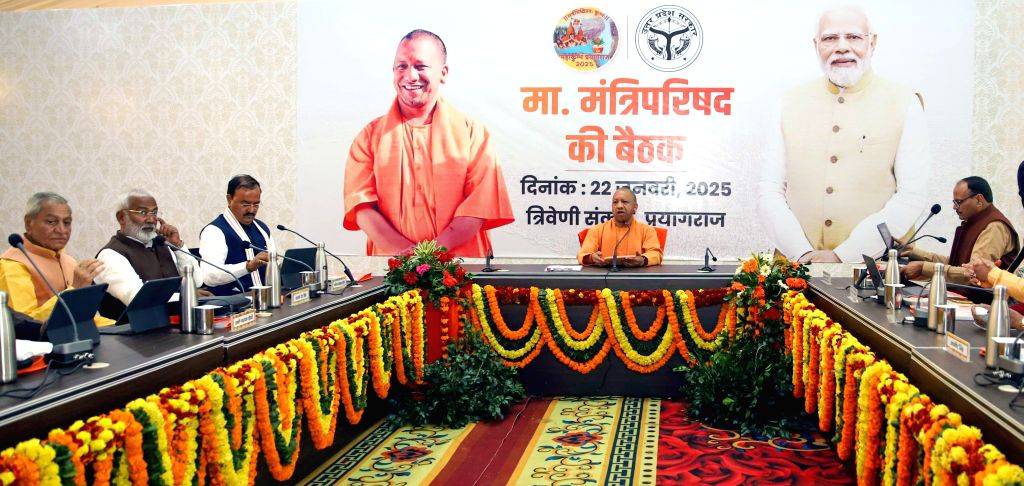 Uttar Pradesh Chief Minister Yogi Adityanath chairs the meeting of the ...