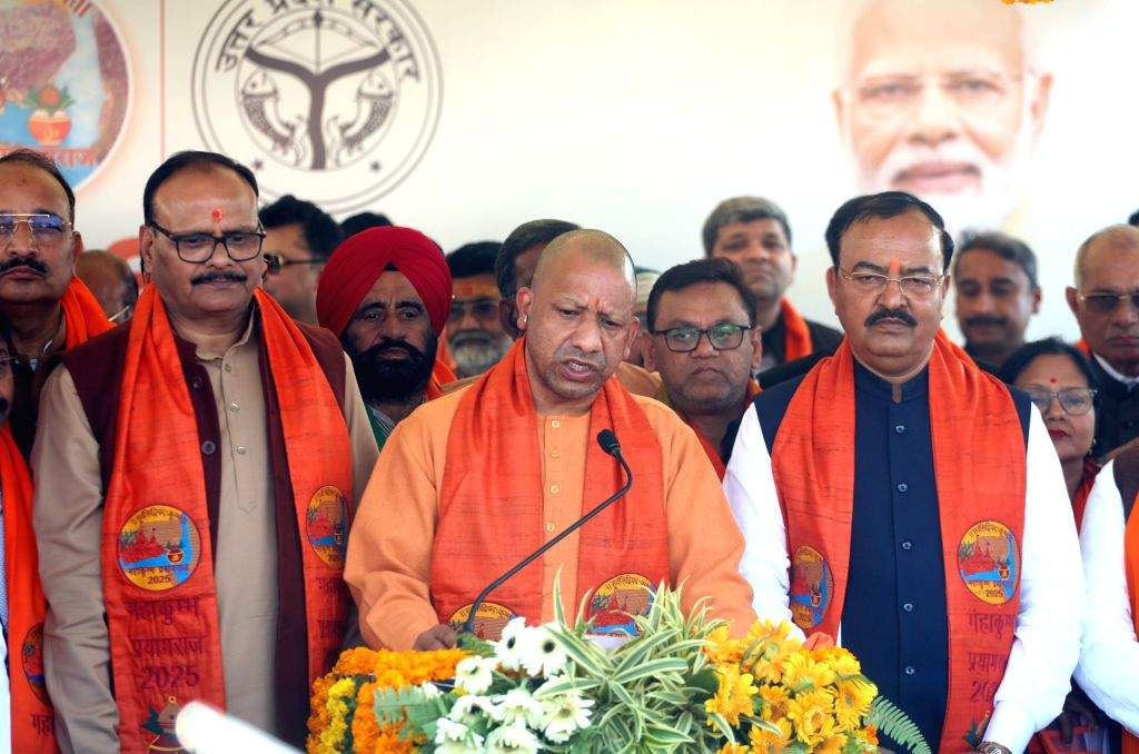 Uttar Pradesh Chief Minister Yogi Adityanath addresses after the ...
