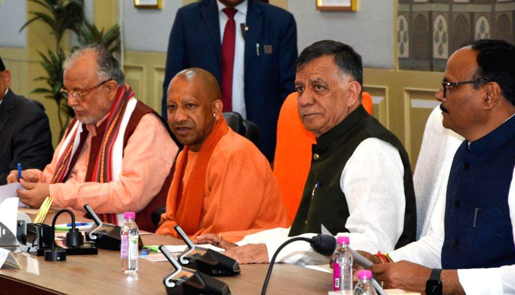 Uttar Pradesh Chief Minister Yogi Adityanath attends the all-party ...