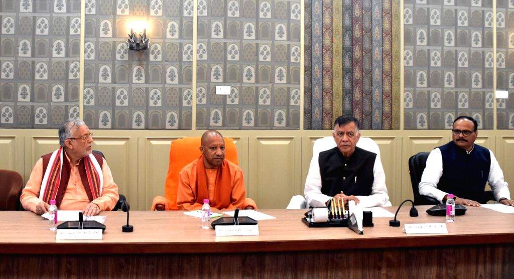 Uttar Pradesh Chief Minister Yogi Adityanath attends the all-party ...